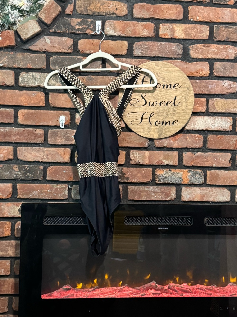 Black and Gold Braided Accent Swimsuit Display